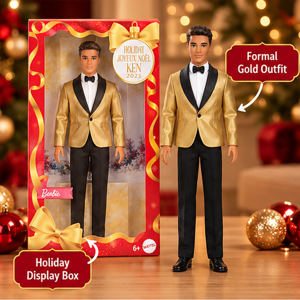 Barbie Signature Ken Holiday 2025 Doll – Gold Suit