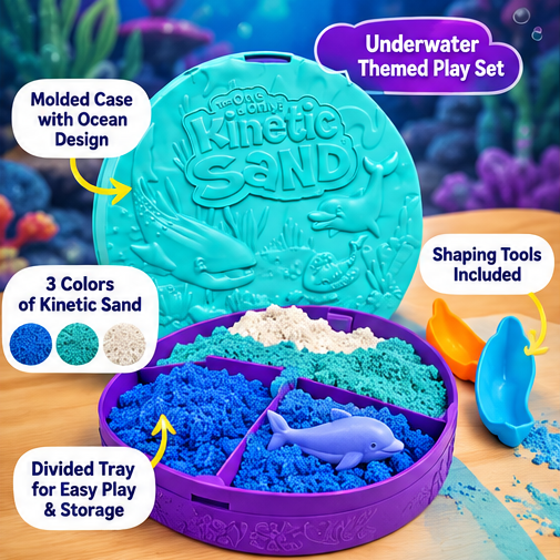 Kinetic Sand Project Planet Deep Sea Playset, 680 g