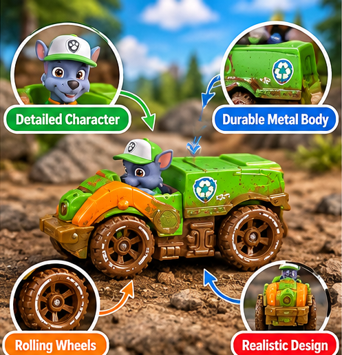 PAW Patrol Rocky Off-Road Mud Vehicle Toy
