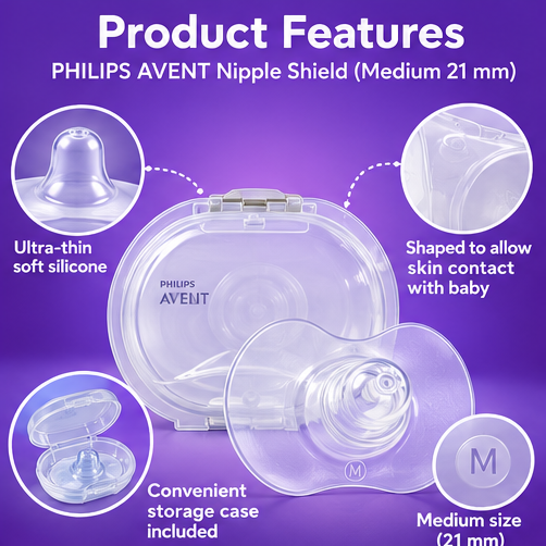 Philips Avent Nipple Shields, Medium (21 mm), with Sterilising Case