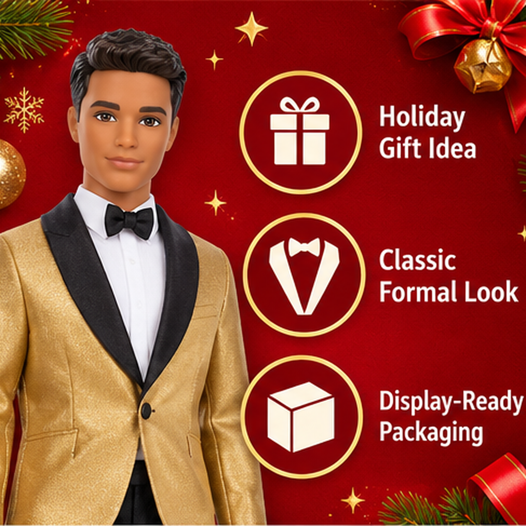 Barbie Signature Ken Holiday 2025 Doll – Gold Suit