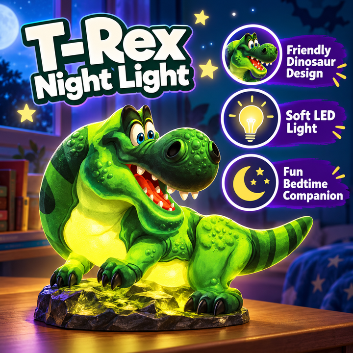 T-Rex Dinosaur Night Light – Soft LED Bedroom Light