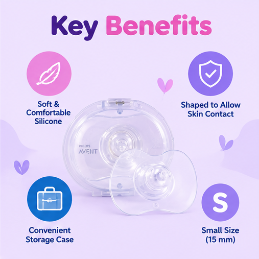 Philips Avent Nipple Shields, Small (15 mm), with Sterilising Case