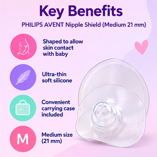 Philips Avent Nipple Shields, Medium (21 mm), with Sterilising Case