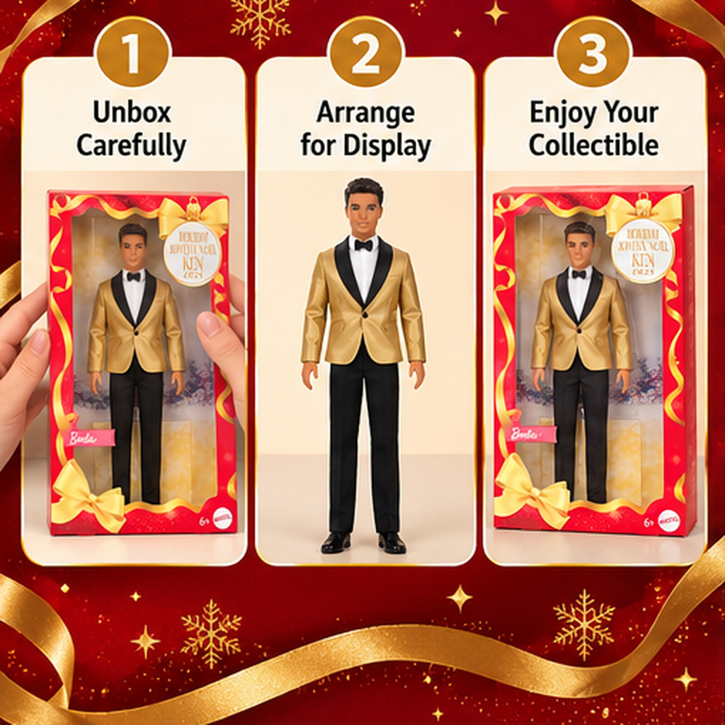Barbie Signature Ken Holiday 2025 Doll – Gold Suit