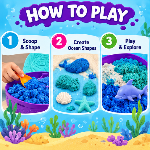 Kinetic Sand Project Planet Deep Sea Playset, 680 g