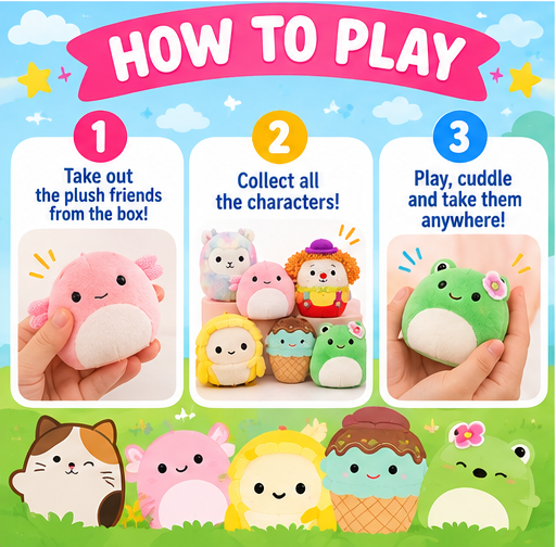Original Squishmallows Micromallows Plush Set – 6 Pieces