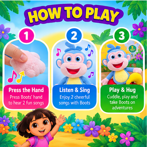 Dora the Explorer Bananas for Boots Musical Plush Toy – 2 Songs