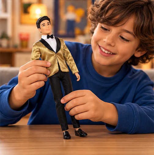 Barbie Signature Holiday Ken Doll 2025 – Gold Tuxedo