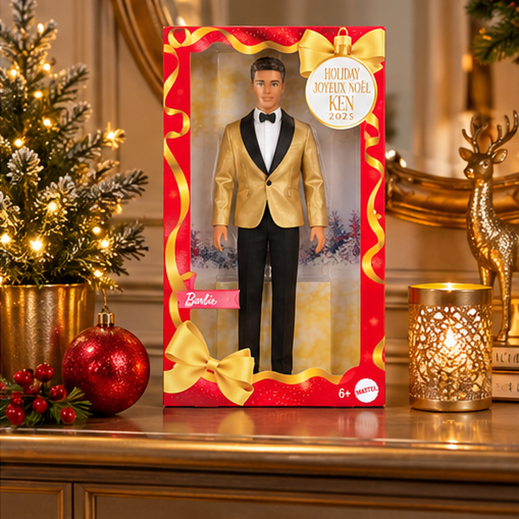 Barbie Signature Ken Holiday 2025 Doll – Gold Suit