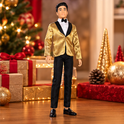 Barbie Signature Holiday Ken Doll 2025 – Gold Tuxedo