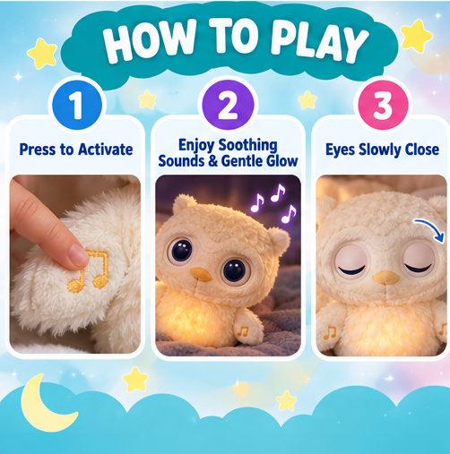 Baby U Sleepy Eyes Owl Soother Plush Toy