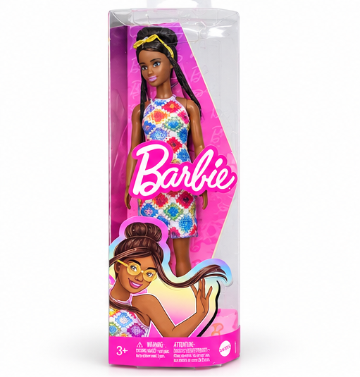 Barbie Fashion Doll – Colourful Geometric Print Dress