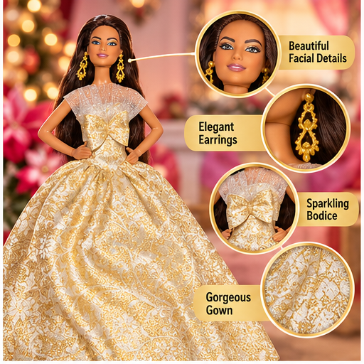 Barbie Signature Holiday 2025 Doll – Gold Gown