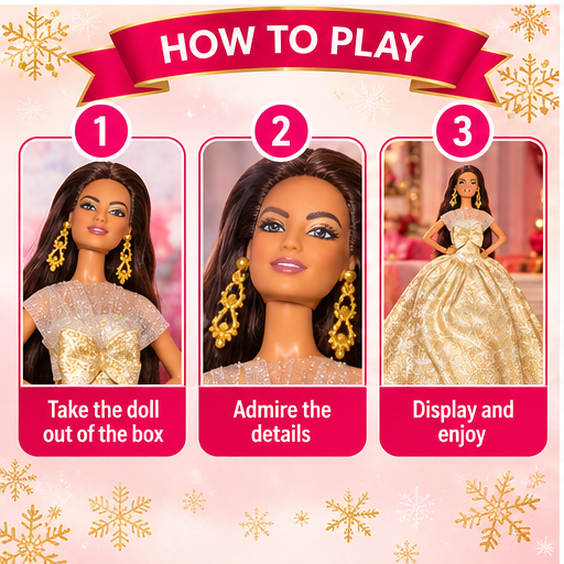 Barbie Signature Holiday 2025 Doll – Gold Gown