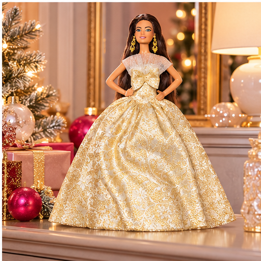 Barbie Signature Holiday 2025 Doll – Gold Gown