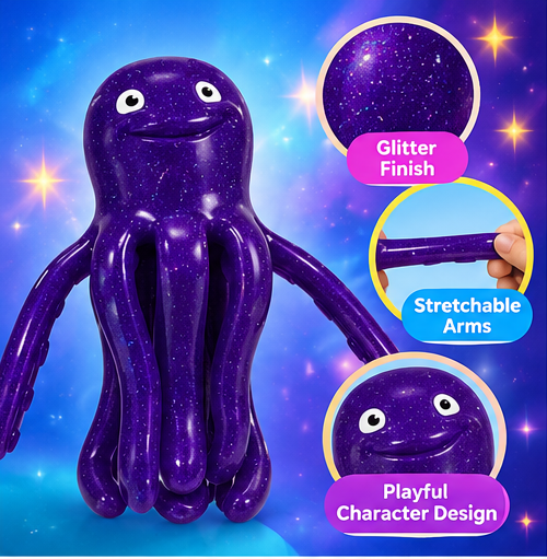 Disney Pixar Toy Story Stretch Purple Octopus Figure – Poseable Toy