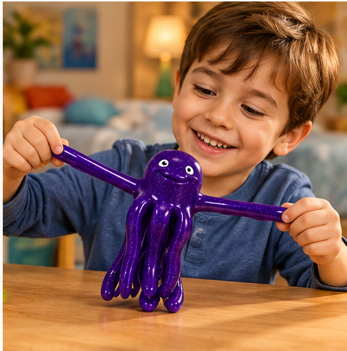 Disney Pixar Toy Story Stretch Purple Octopus Figure – Poseable Toy