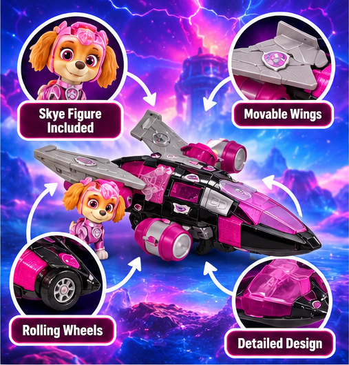 PAW Patrol Skye Mighty Movie Jet Toy