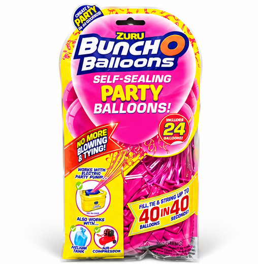 ZURU Bunch O Balloons Self-Sealing Party Balloons – Pink, 24 Count
