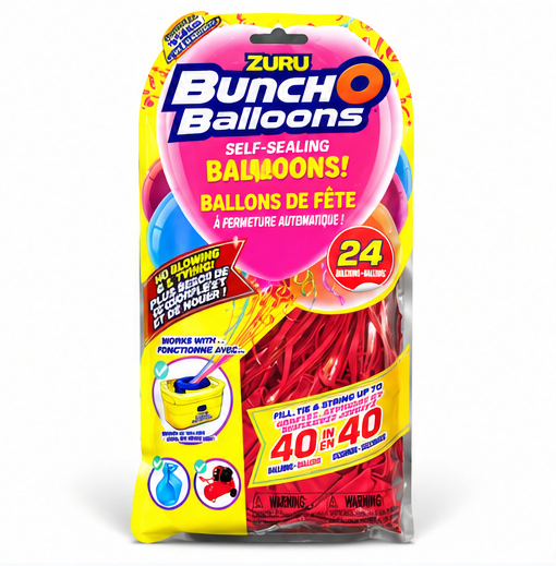 ZURU Bunch O Balloons Self-Sealing Party Balloons – Red, 24 Count