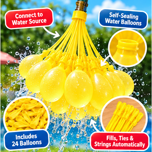 ZURU Bunch O Balloons Self-Sealing Party Balloons – Yellow, 24 Count