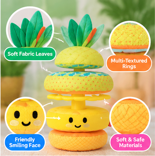 Melissa & Doug Pineapple Soft Stacker – Baby Sensory Toy