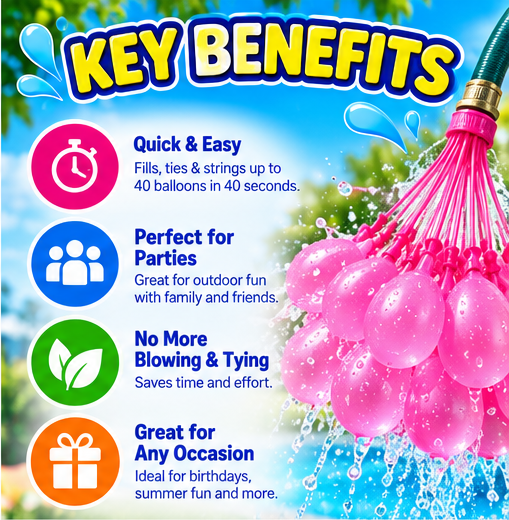 ZURU Bunch O Balloons Self-Sealing Party Balloons – Pink, 24 Count
