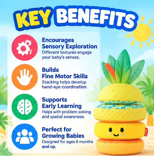 Melissa & Doug Pineapple Soft Stacker – Baby Sensory Toy
