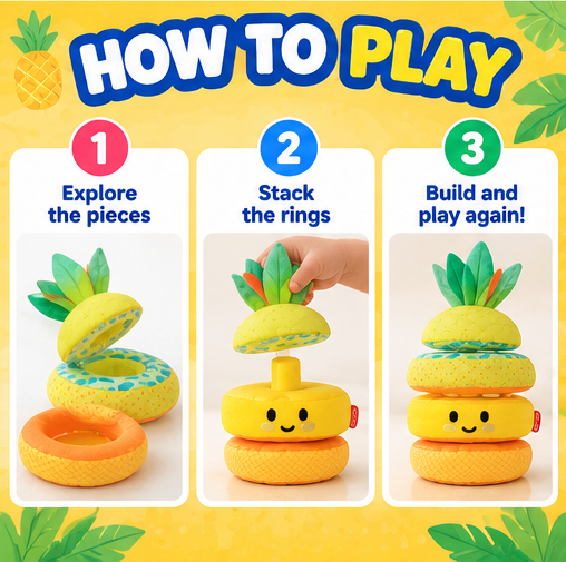 Melissa & Doug Pineapple Soft Stacker – Baby Sensory Toy