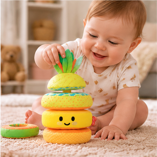 Melissa & Doug Pineapple Soft Stacker – Baby Sensory Toy