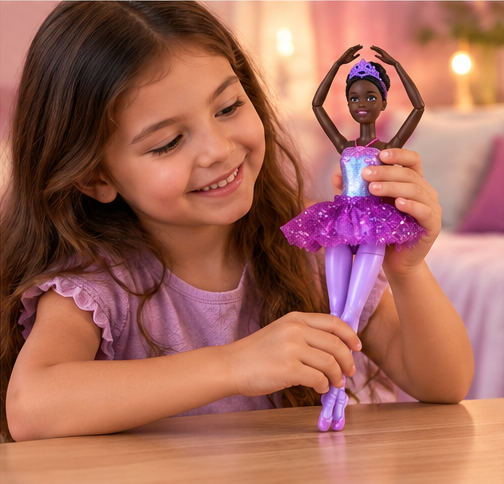 Barbie Dreamtopia Twinkle Lights Ballerina Doll – Purple Tutu