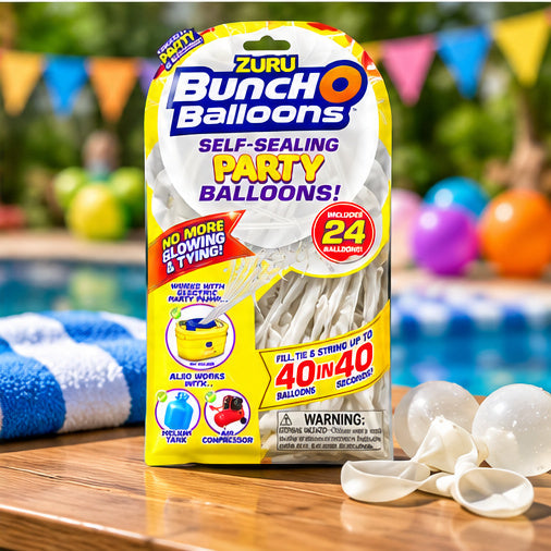 ZURU Bunch O Balloons Self-Sealing Party Balloons – White, 24 Count