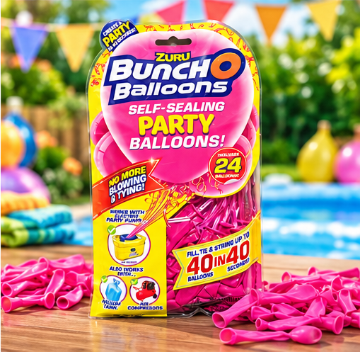 ZURU Bunch O Balloons Self-Sealing Party Balloons – Pink, 24 Count