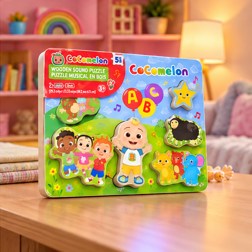 CoComelon Wooden Sound Puzzle – 5-Piece Musical Puzzle for Kids
