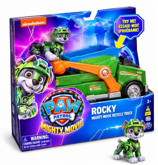 PAW Patrol Rocky Mighty Movie Recycle Truck Toy