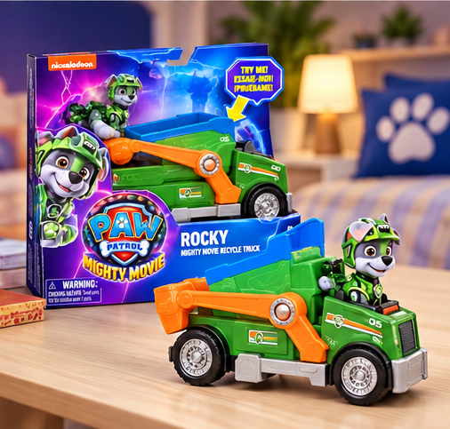 PAW Patrol Rocky Mighty Movie Recycle Truck Toy