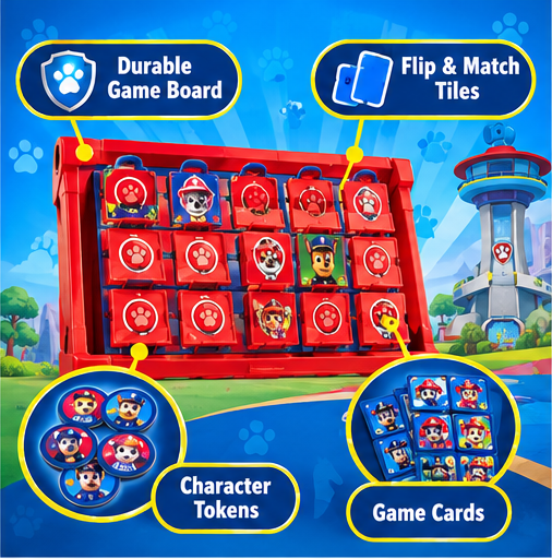 PAW Patrol Games HQ 8-in-1 Classic Board Game Set for Kids