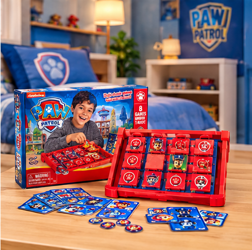 PAW Patrol Games HQ 8-in-1 Classic Board Game Set for Kids