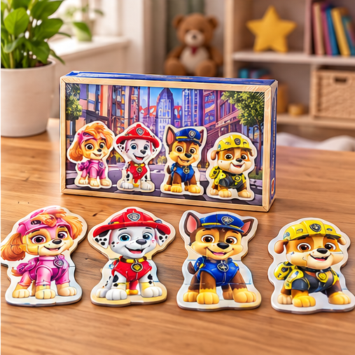 PAW Patrol 4-Piece Interchangeable Character Puzzles – 24 Pieces