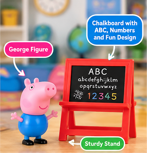 Peppa Pig School Time with George – Educational Figure and Classroom Playset, Ages 2+