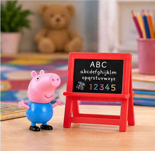Peppa Pig School Time with George – Educational Figure and Classroom Playset, Ages 2+