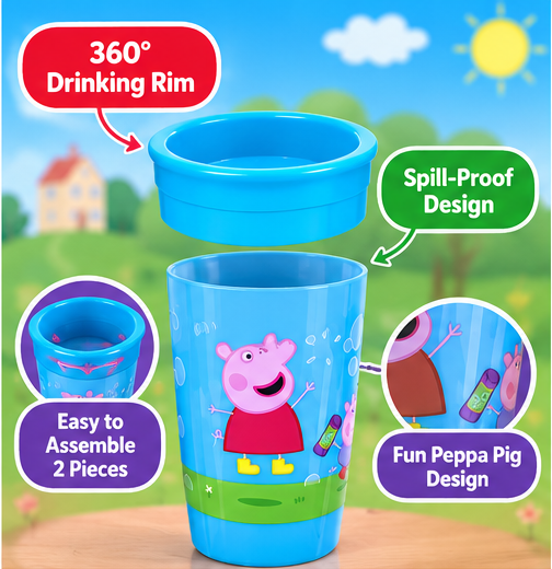 Playtex 360° Peppa Pig Spill-Proof Sippy Cup – Blue