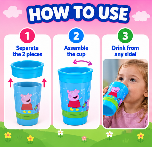 Playtex 360° Peppa Pig Spill-Proof Sippy Cup – Blue