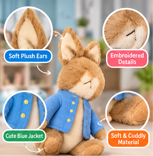 Plush Monkey Soft Toy – Blue Outfit