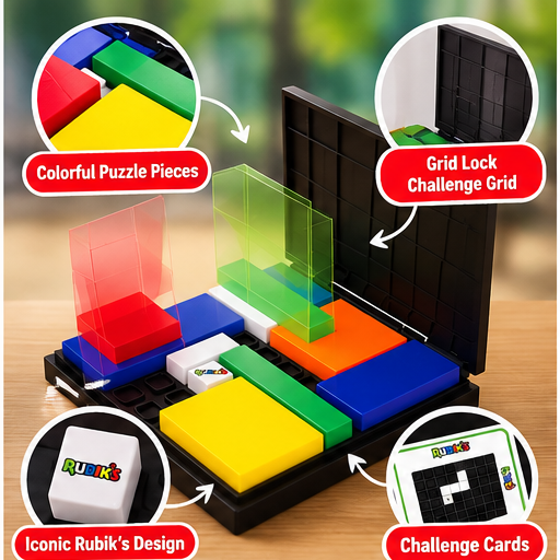 Rubik’s Grid Lock Logic Puzzle Game – 88 Challenges