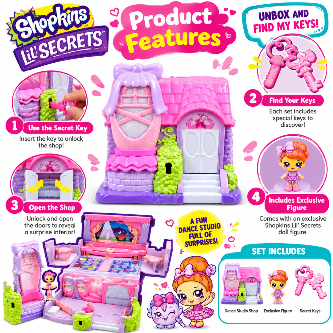 Shopkins Happy Steps Dance Studio Secret Shop Playset