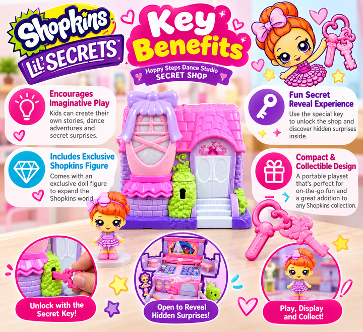 Shopkins Happy Steps Dance Studio Secret Shop Playset