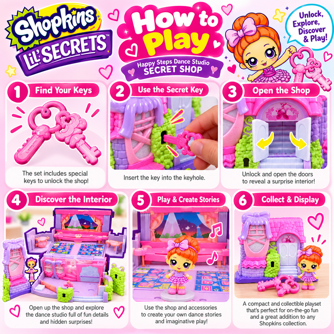 Shopkins Happy Steps Dance Studio Secret Shop Playset