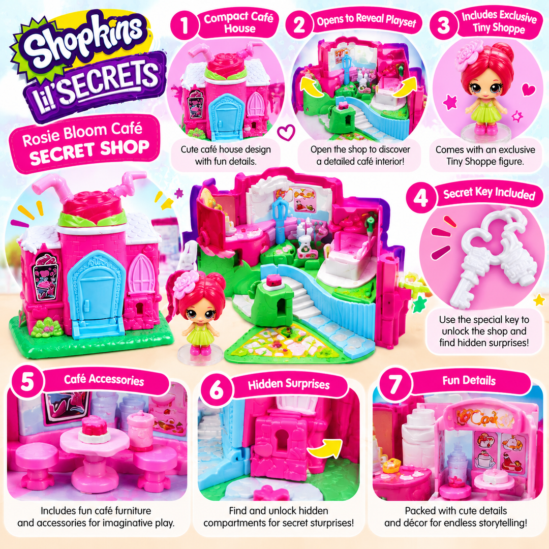 Shopkins Lil’ Secrets Rosie Bloom Café Secret Shop Playset